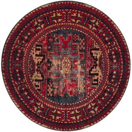 Safavieh Vintage Hamadan Round Area RugRed & Multicolor 5 ft.-3 in. x 5 ft.-3 in. VTH213A-5R